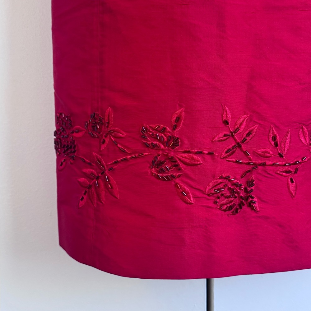 Ann Taylor | 100% Silk | Beaded Embroidery Slip Dress |Spaghetti Straps | Size 2 - Picture 5 of 5